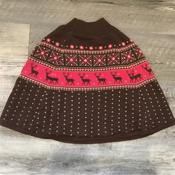 Gymboree size 5-6 knit poncho with deer - Picture 5 of 6